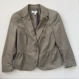 New York & Company Light Gray Pinstripe Blazer